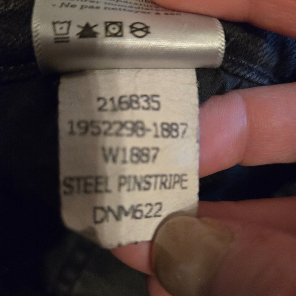 Paige Steele Pinstripe Skinny Jeans - Faded Black Striped - Picture 9 of 9